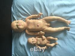 Solid fullbody soft platium RTV silicone reborn baby doll infant, painted 18