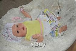 Solid silicone all body baby toddler blond girl reborn doll Drink & wets diaper