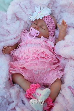 Stunning Reborn Baby Girl Doll Ruffle Romper Sleeping Baby Sofia S145