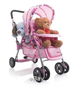 Toy Doll Caboose Tandem Stroller Pink Dot For Reborn silicone doll by Joovy