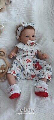 Tracyslittletreasures-5 REBORN BABY DOLL GIRL FELICIA GUDRUN LEGLER 18 to 19 In