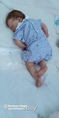 Tracyslittletreasures-5 REBORN BABY DOLL JUDE OLGA AUER 20/21 TUMMYPLATE BOY