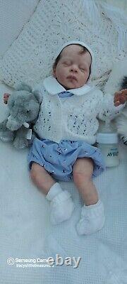 Tracyslittletreasures-5 REBORN BABY DOLL JUDE OLGA AUER 20/21 TUMMYPLATE BOY