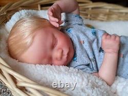 WILLIAMS NURSERY REBORN BABY BOY DOLL Realborn Christopher Asleep Rooted Hair