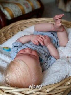 WILLIAMS NURSERY REBORN BABY BOY DOLL Realborn Christopher Asleep Rooted Hair