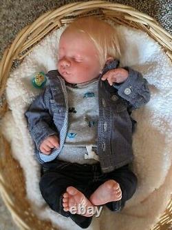 WILLIAMS NURSERY REBORN BABY BOY DOLL Realborn Christopher Asleep Rooted Hair