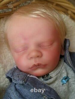 WILLIAMS NURSERY REBORN BABY BOY DOLL Realborn Christopher Asleep Rooted Hair