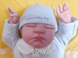 Weighted Reborn Baby Boy Doll August by Dawn McLeod. Hand painted Hair