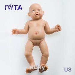 Xmas Gift Girls Accompany IVITA 23 Full Silicone Reborn Baby Doll Waterproof