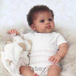 Zero pam Reborn Baby Dolls Black Girl 60cm 24 Inch Lifelike Biracial Reborn Soft